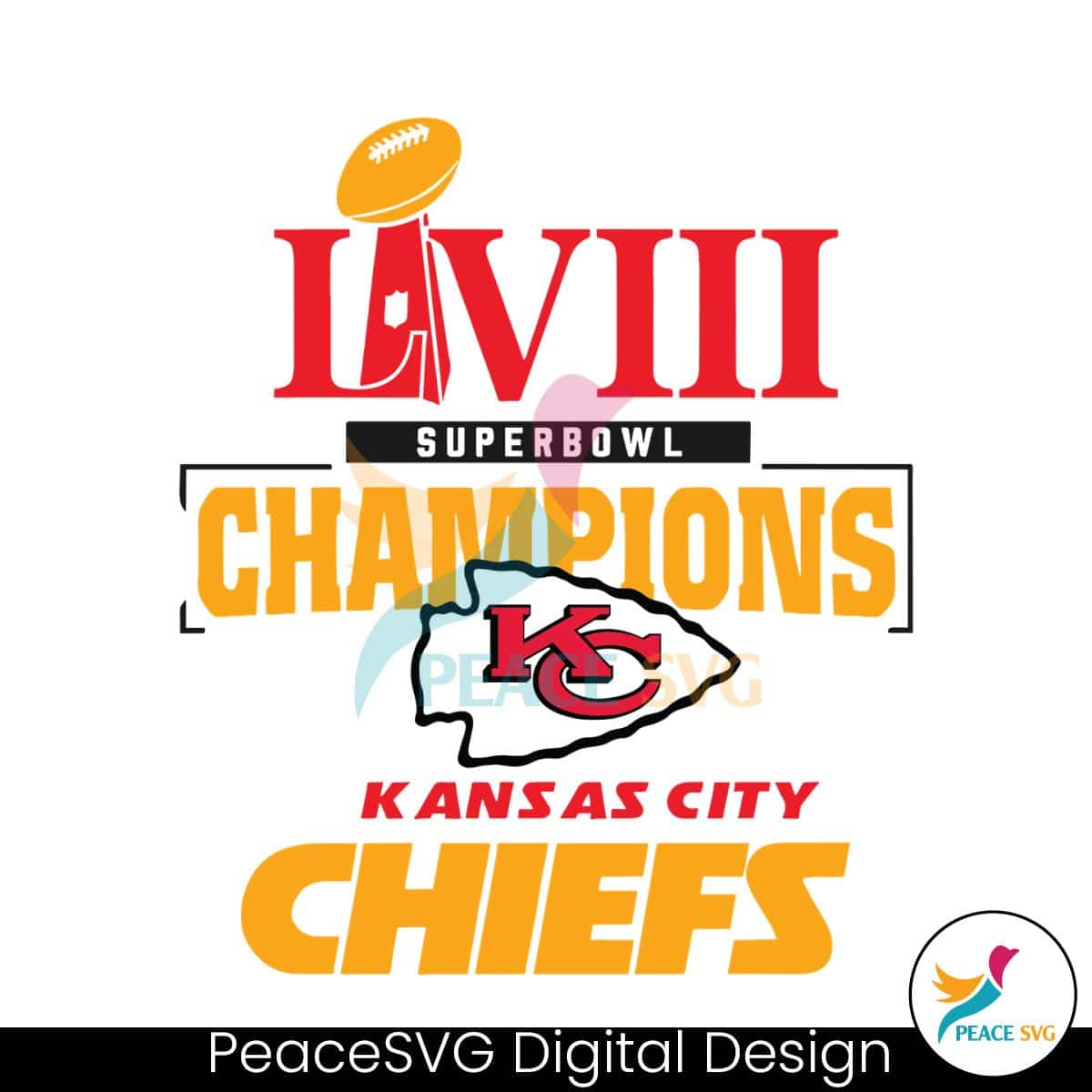 LVIII Super Bowl Champions Kansas City SVG » PeaceSVG