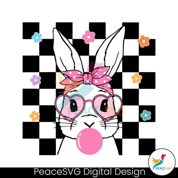 retro-easter-bunny-checkerboard-svg