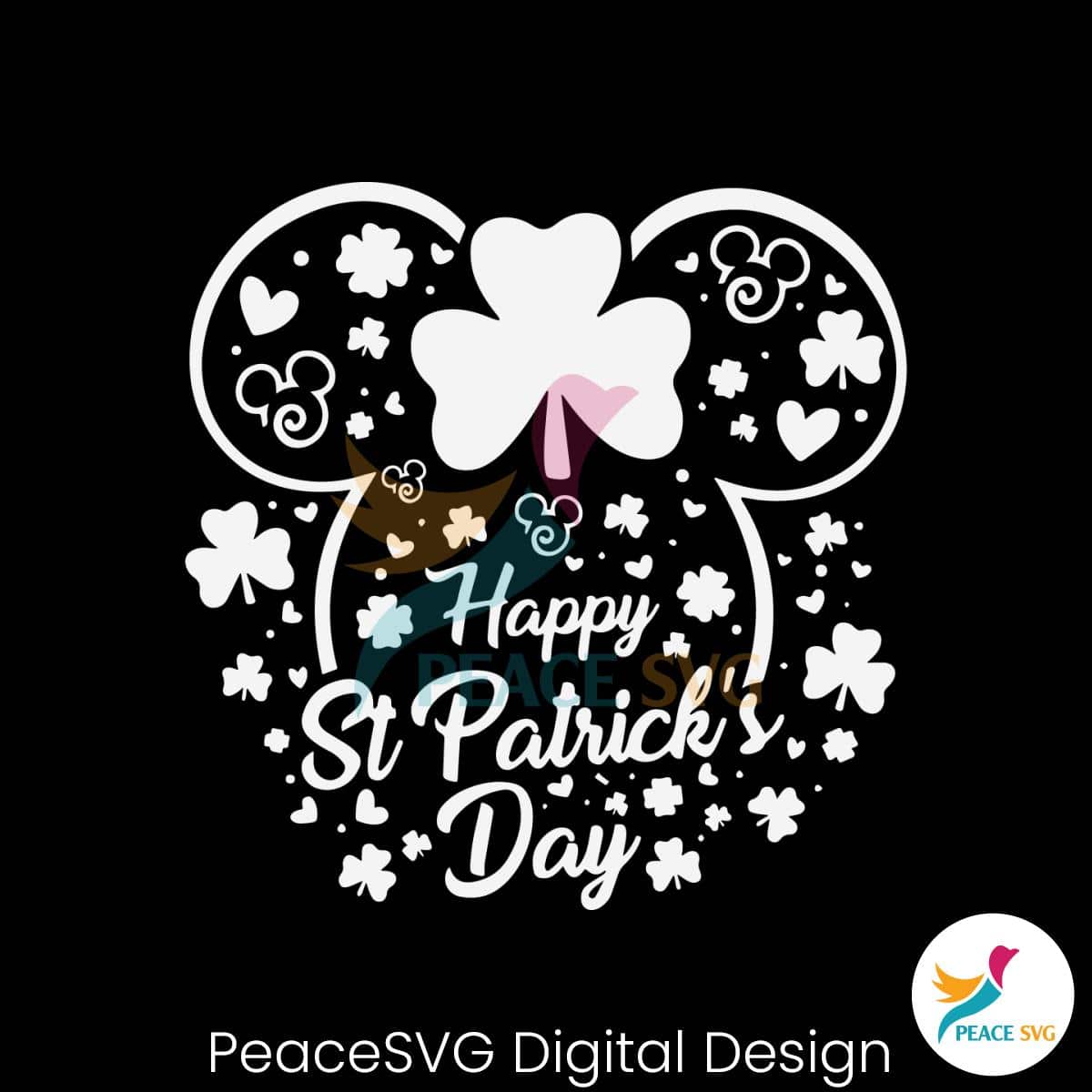 Disney Mickey Head Happy St Patricks Day Svg Peacesvg