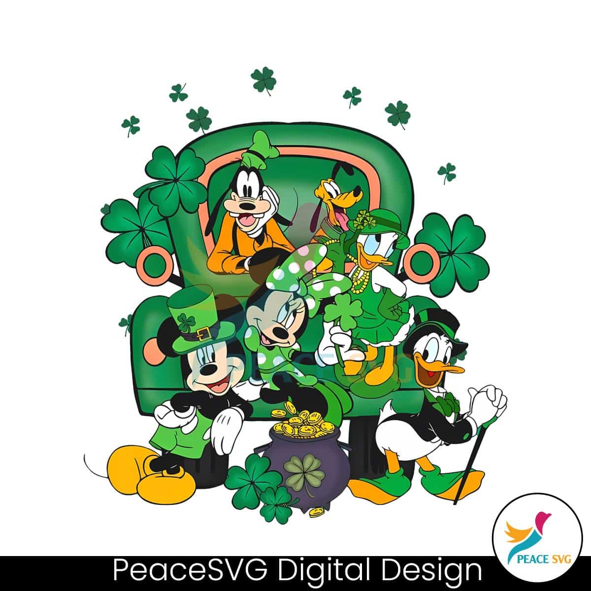 Happy St Patricks Day Mickey And Friends Png Peacesvg