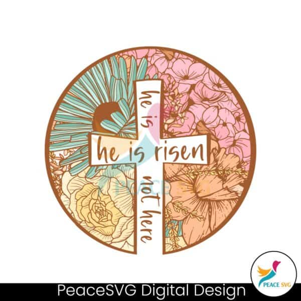 he-is-risen-floral-christian-svg