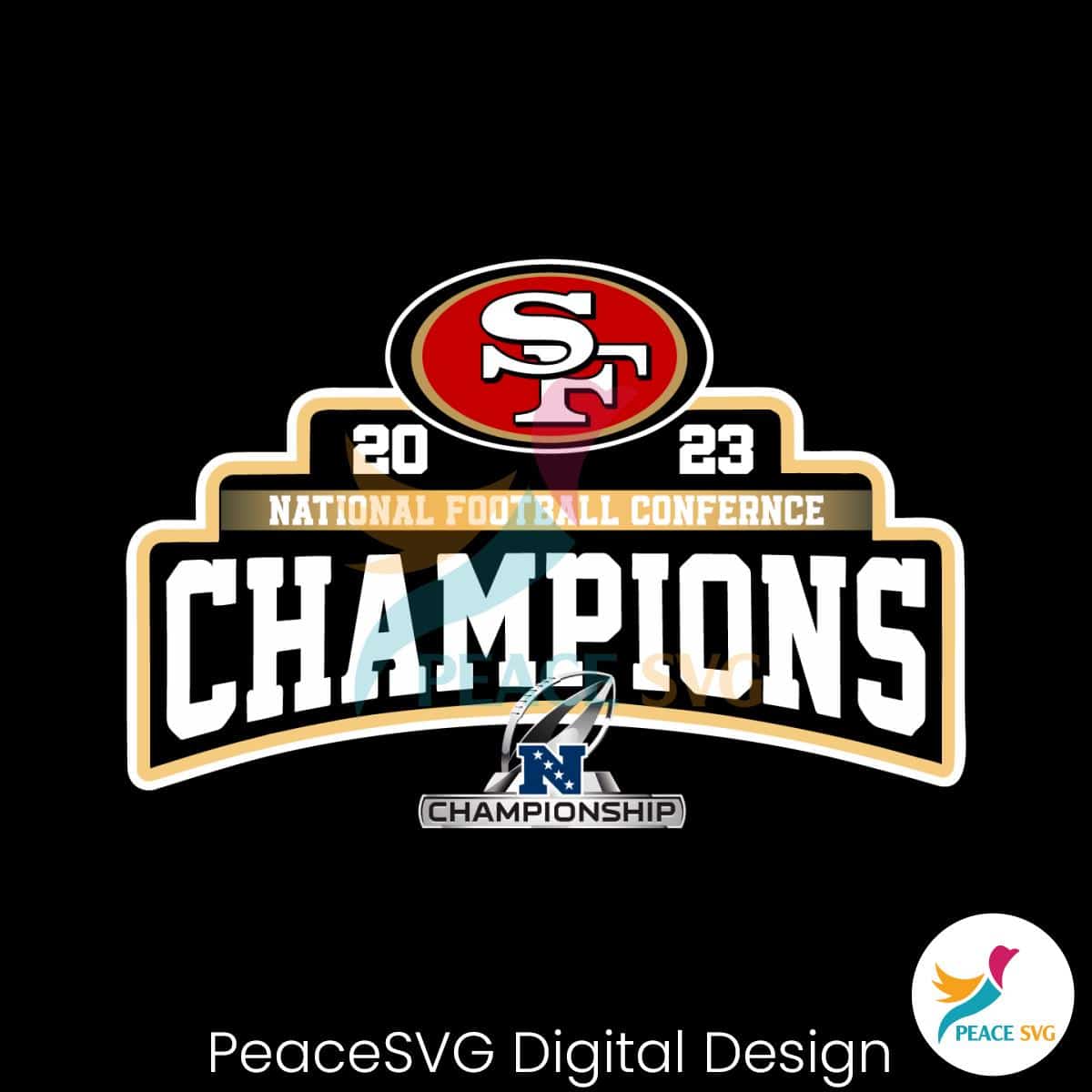 49ers National Football Conference Champions PNG Clipart » PeaceSVG