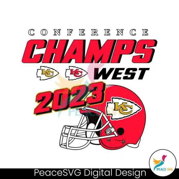 kansas-city-chiefs-conference-champs-west-2023-svg