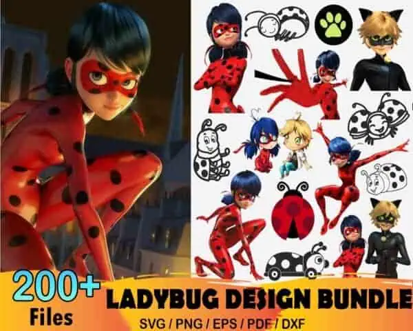 200 Files Tales Of Ladybug And Cat Noir Bundle SVG Instant Download