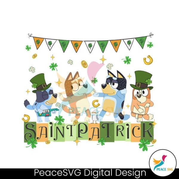 bluey-family-saint-patrick-party-png