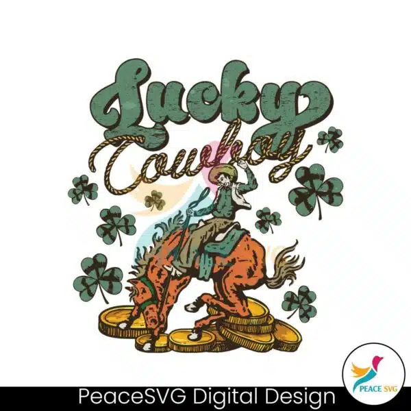 lucky-cowboy-horse-shamrock-svg