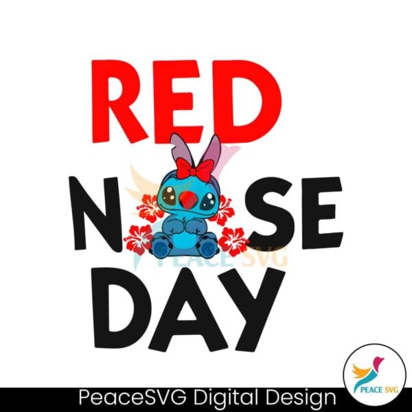 floral-red-nose-day-stitch-fundraising-svg