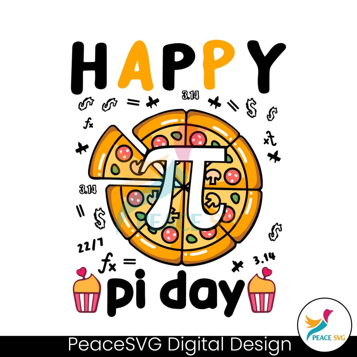 Happy Pi Day Pizza Pie Math Lover SVG » PeaceSVG