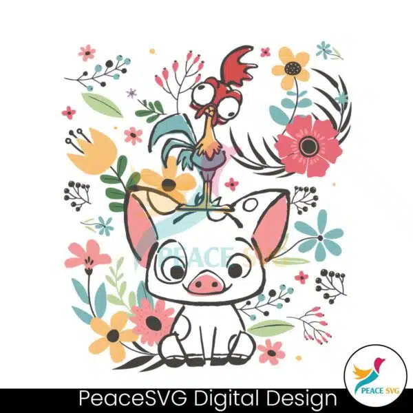 retro-disney-moana-hei-hei-and-pua-floral-svg