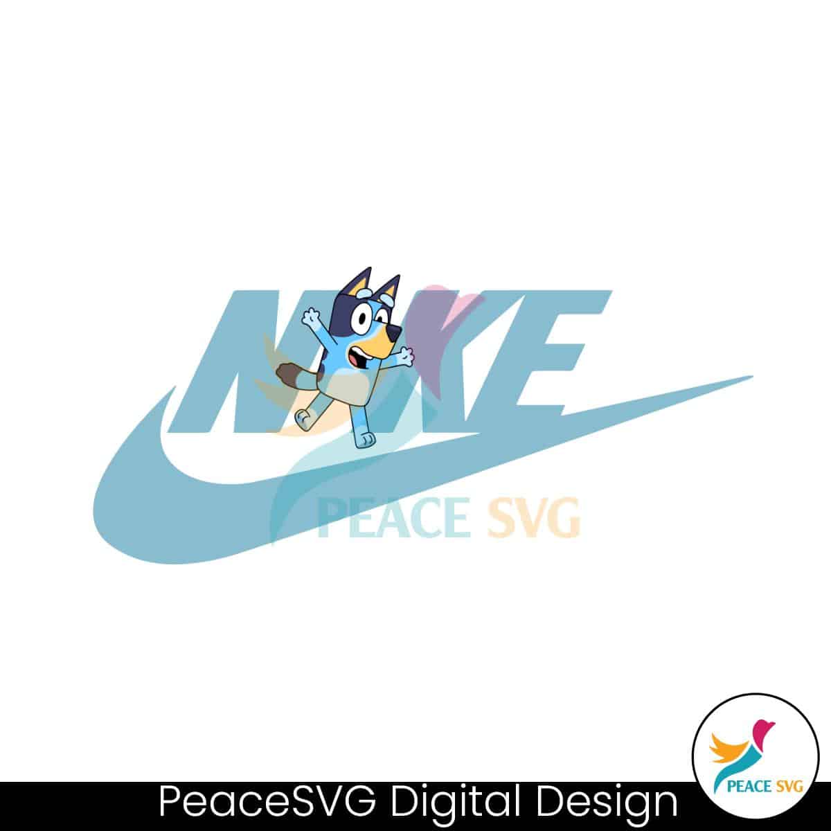 Cute Bluey Cartoon Nike Logo Svg Peacesvg