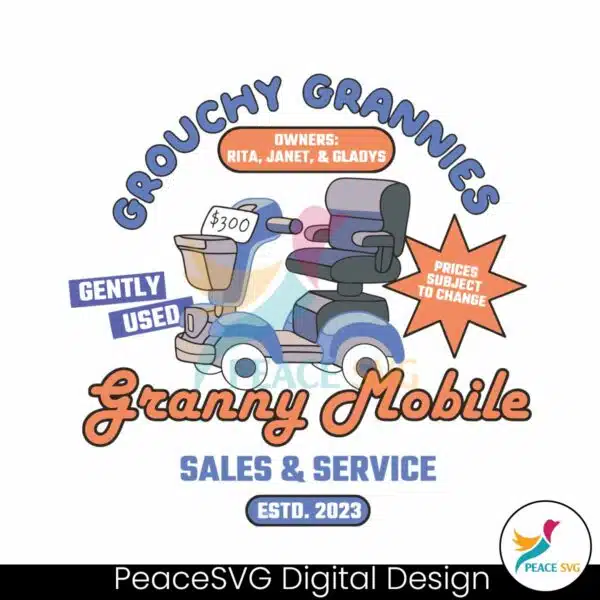 bluey-grouchy-grannies-granny-mobile-svg