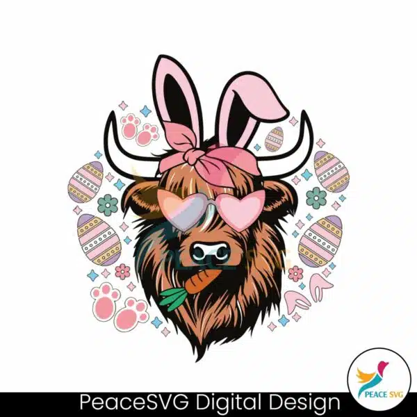 groovy-highland-cow-easter-egg-svg