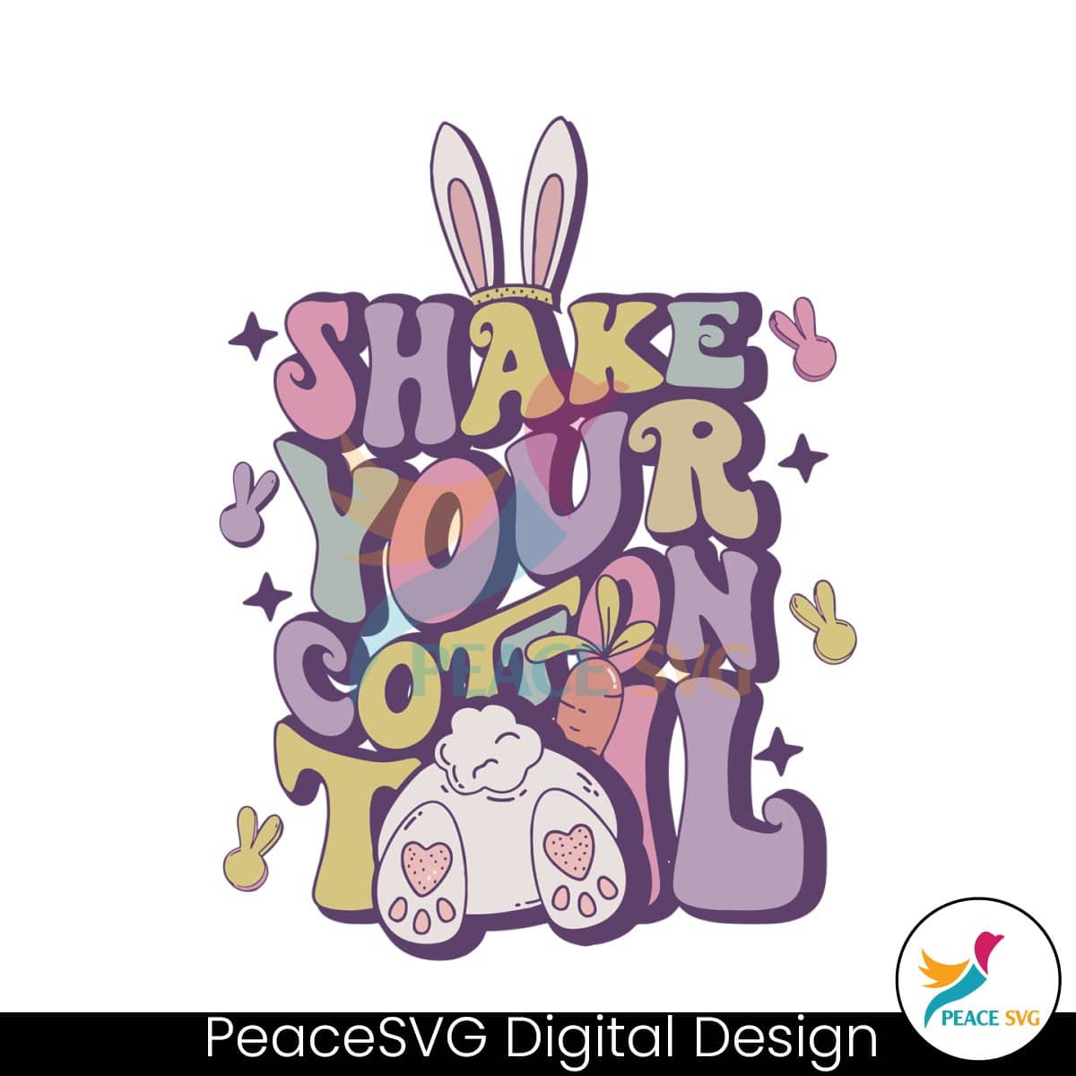 Shake Your Cotton Tail Easter Bunny SVG » PeaceSVG