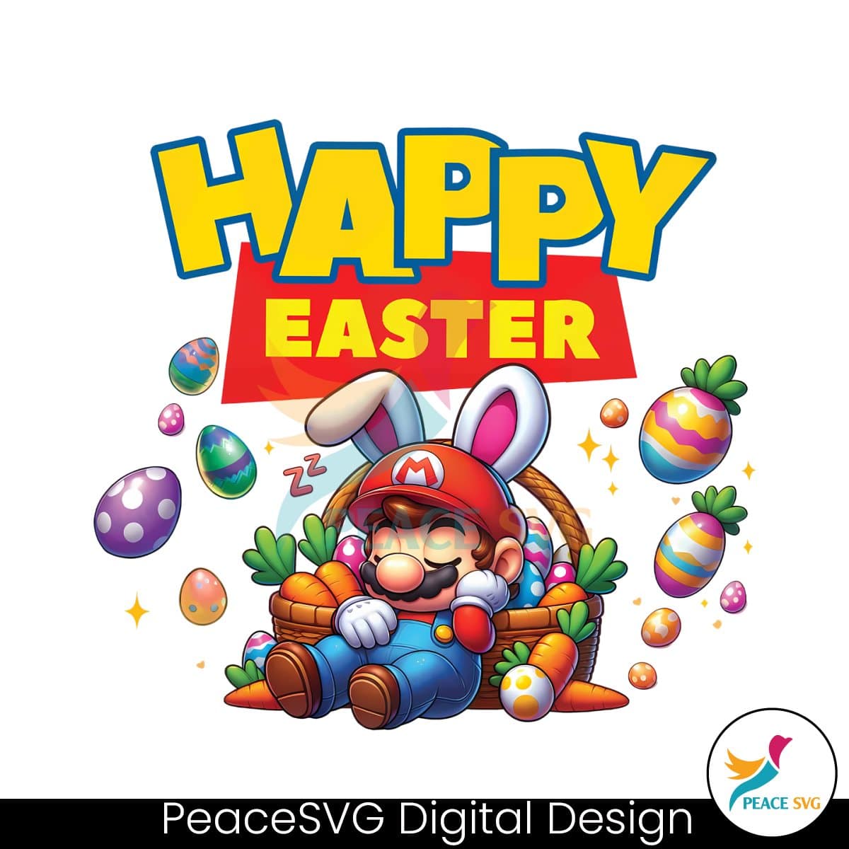 Retro Super Mario Happy Easter PNG » PeaceSVG