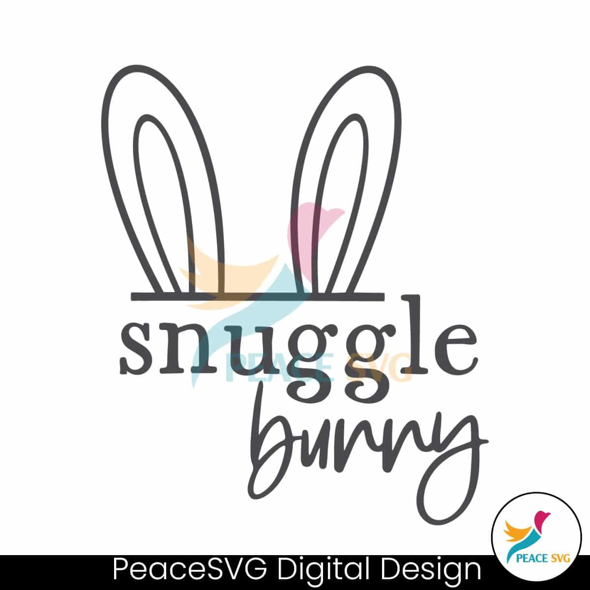 Retro Happy Easter Snuggle Bunny Svg Peacesvg