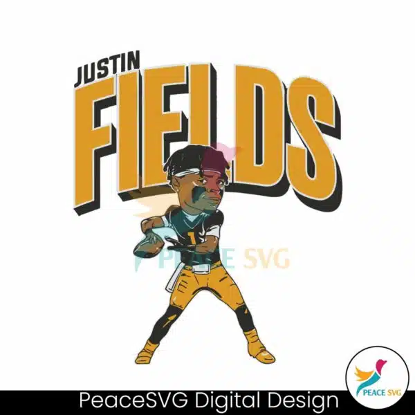 justin-fields-caricature-pittsburgh-player-svg