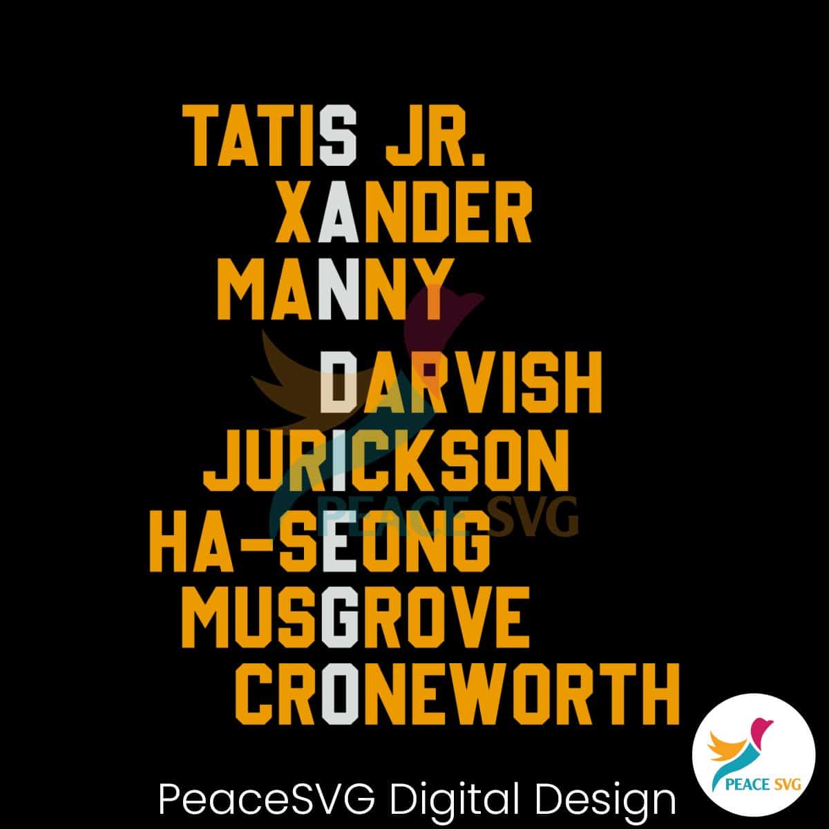 mlb-san-diego-padres-players-name-svg