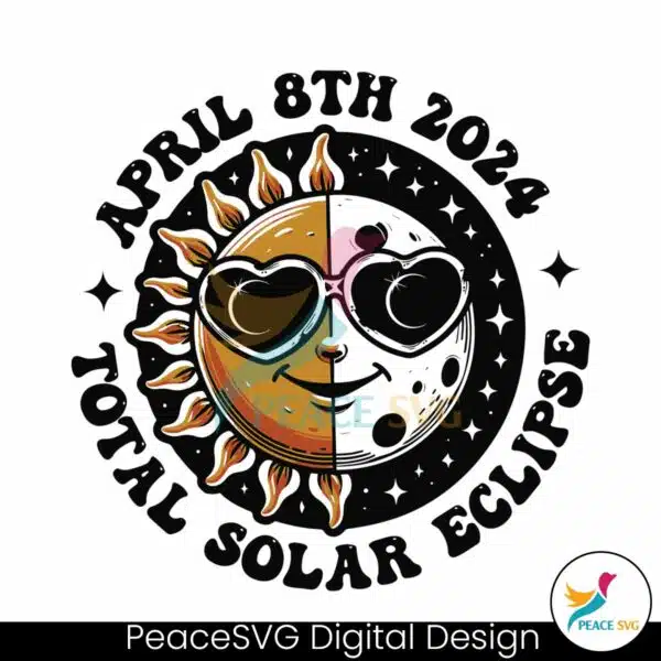 total-solar-eclipse-april-8th-2024-moon-and-sun-svg