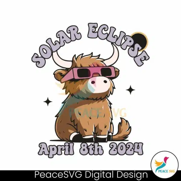 funny-highland-cow-solar-eclipse-april-8th-2024-svg