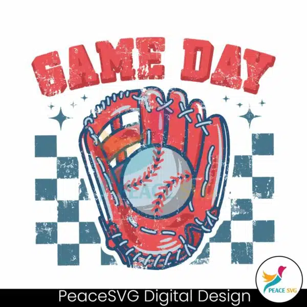 checkered-game-day-baseball-svg