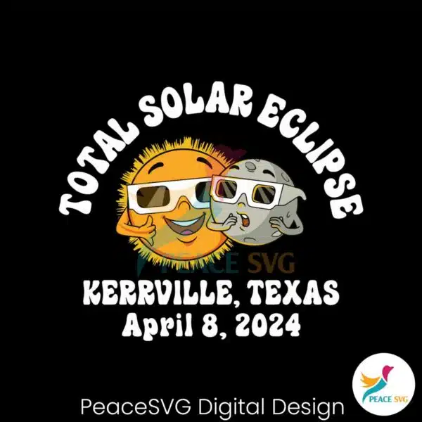 total-solar-eclipse-kerrville-texas-april-2024-svg