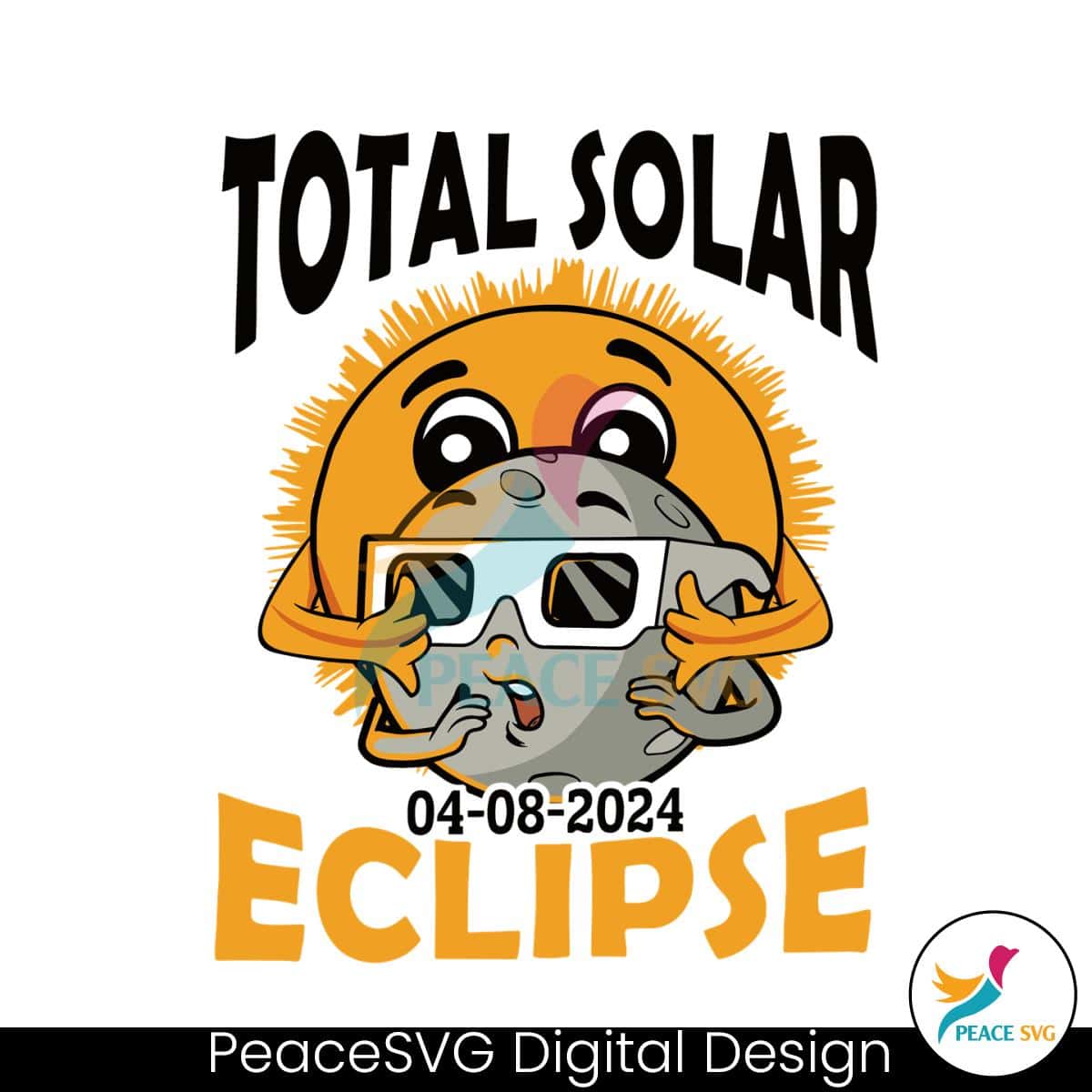 Funny Total Solar Eclipse Astronomy Sun And Moon SVG Instant Download ...