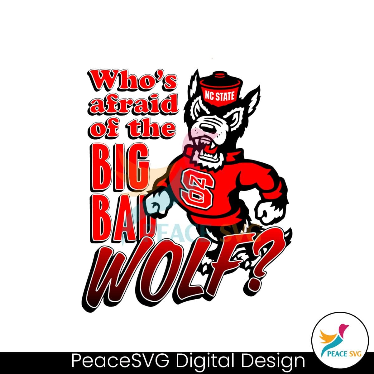 Who Is Afraid If The Big Bad Wolf Mascot SVG » PeaceSVG