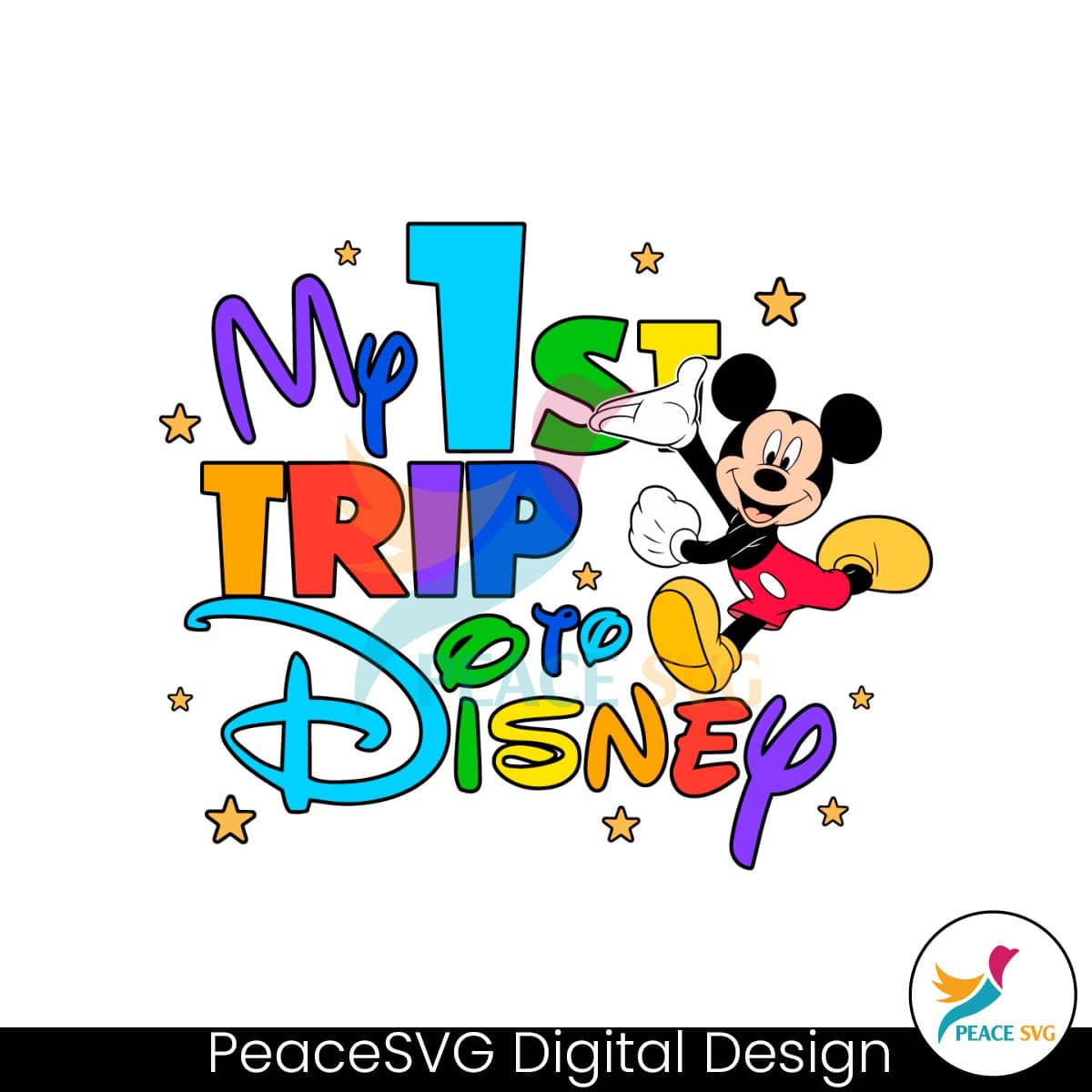My 1st Trip To Disney Mickey Mouse SVG Clipart Peace SVG