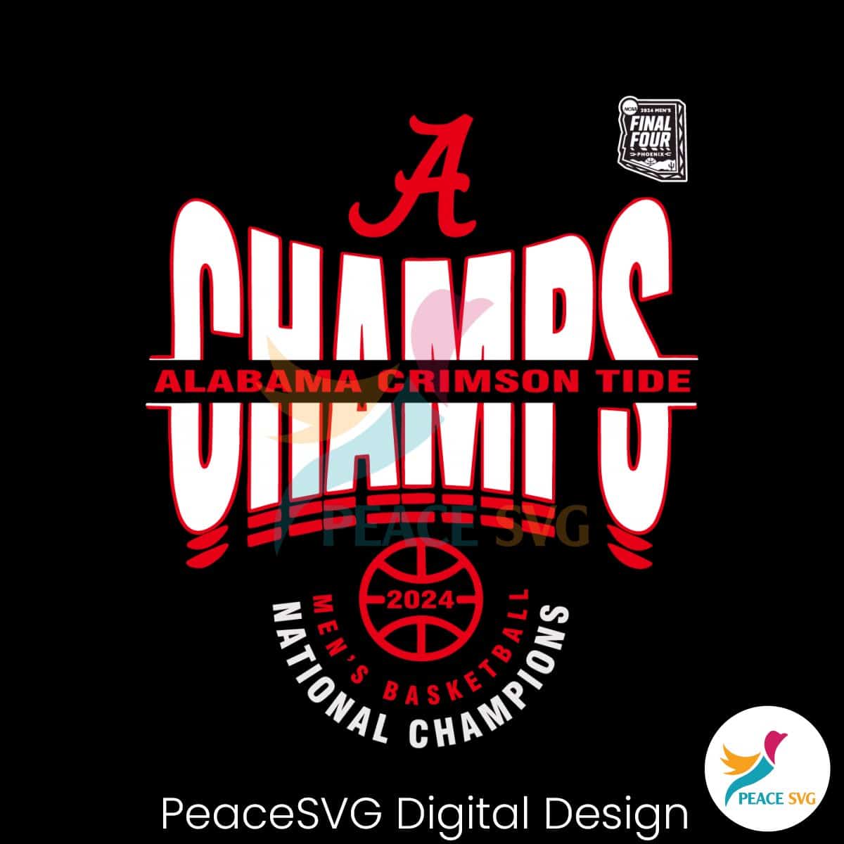 Alabama Crimson Tide Basketball National Champions SVG » PeaceSVG