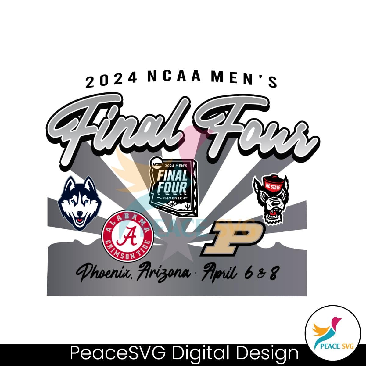 2024 Final Four Mens Basketball NCAA Team SVG » PeaceSVG