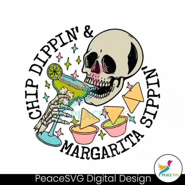 chip-dippin-and-margarita-sippin-skeleton-svg