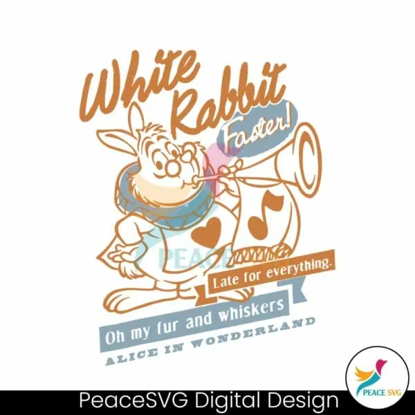 retro-alice-in-wonderland-white-rabbit-faster-svg