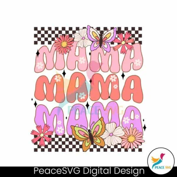 checkered-mama-flowers-butterfly-svg