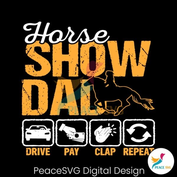 horse-show-dad-drive-pay-clap-repeat-svg