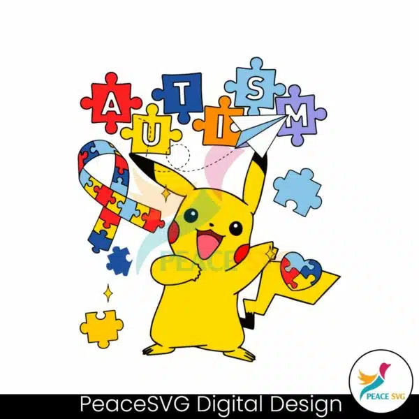 pikachu-autism-ribbon-puzzle-pieces-svg