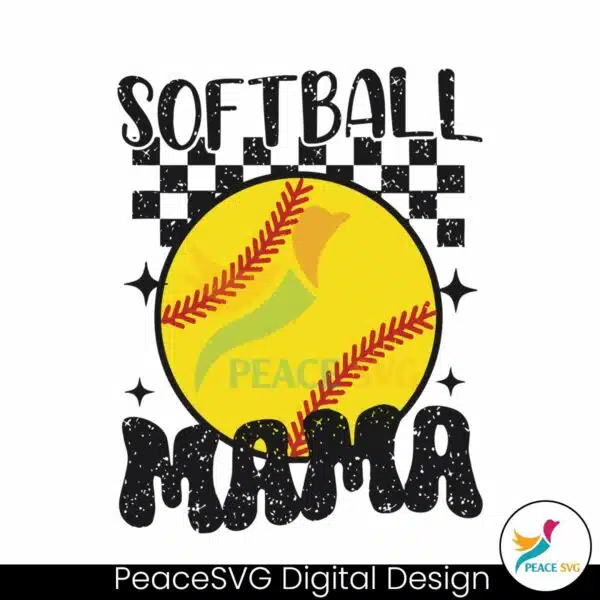 retro-softball-mama-baseball-checkered-svg