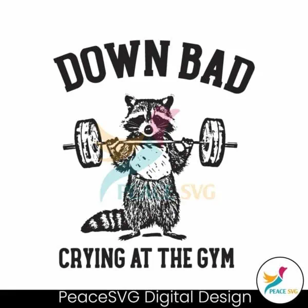 down-bad-crying-at-the-gym-racoon-meme-svg