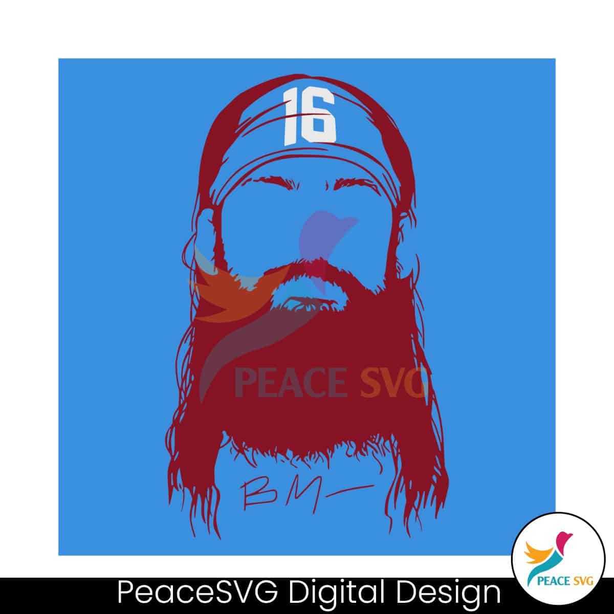 Brandon Marsh Philly Beard SVG » PeaceSVG