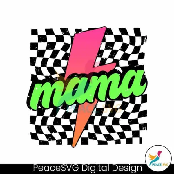 neon-mama-checkered-mom-lightning-bolt-svg