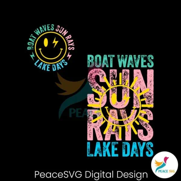 boat-waves-sun-rays-lake-days-svg