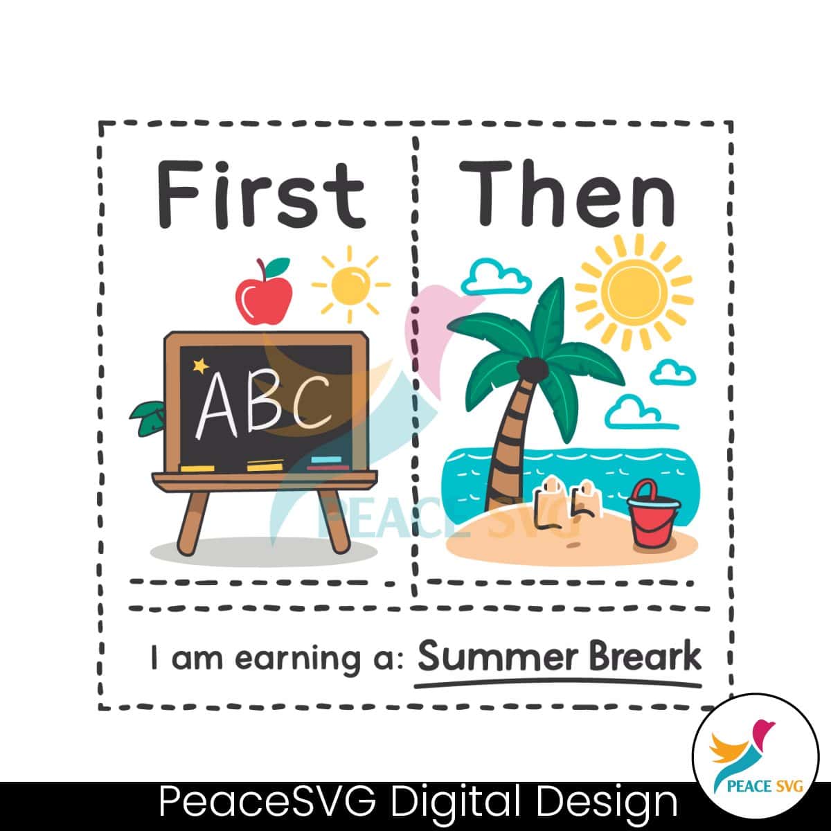 First Teach Then Beach Earning A Summer Break SVG Clipart » PeaceSVG