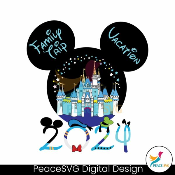 family-trip-vacation-2024-disney-castle-png