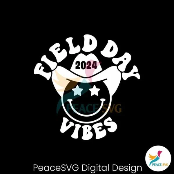 field-day-2024-vibes-cowboy-smiley-face-svg