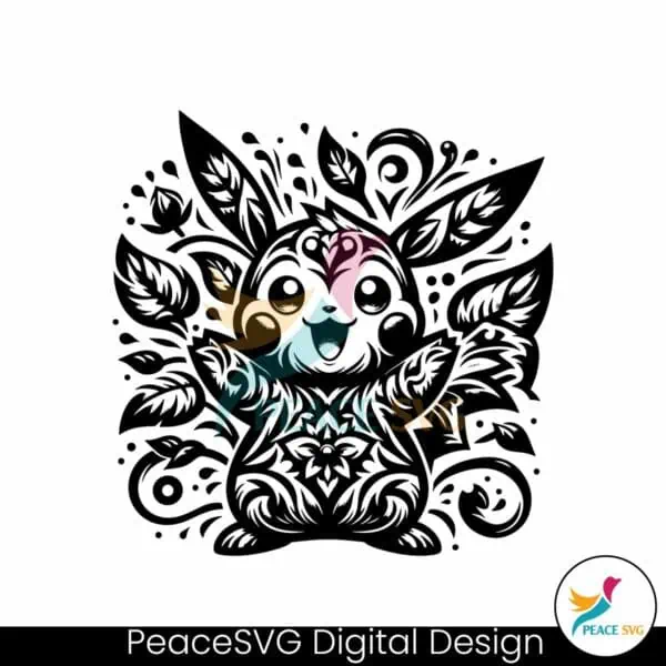 cute-pikachu-floral-cartoon-character-svg