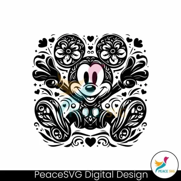 floral-mickey-mouse-cartoon-character-svg