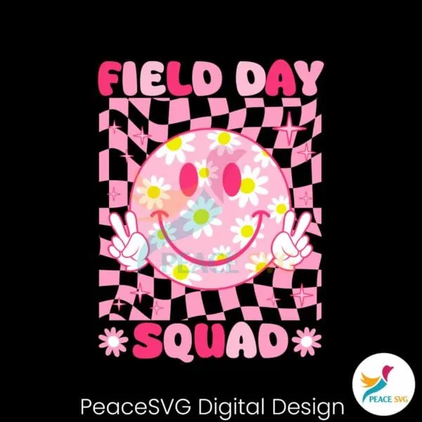 checkered-field-day-squad-floral-face-svg