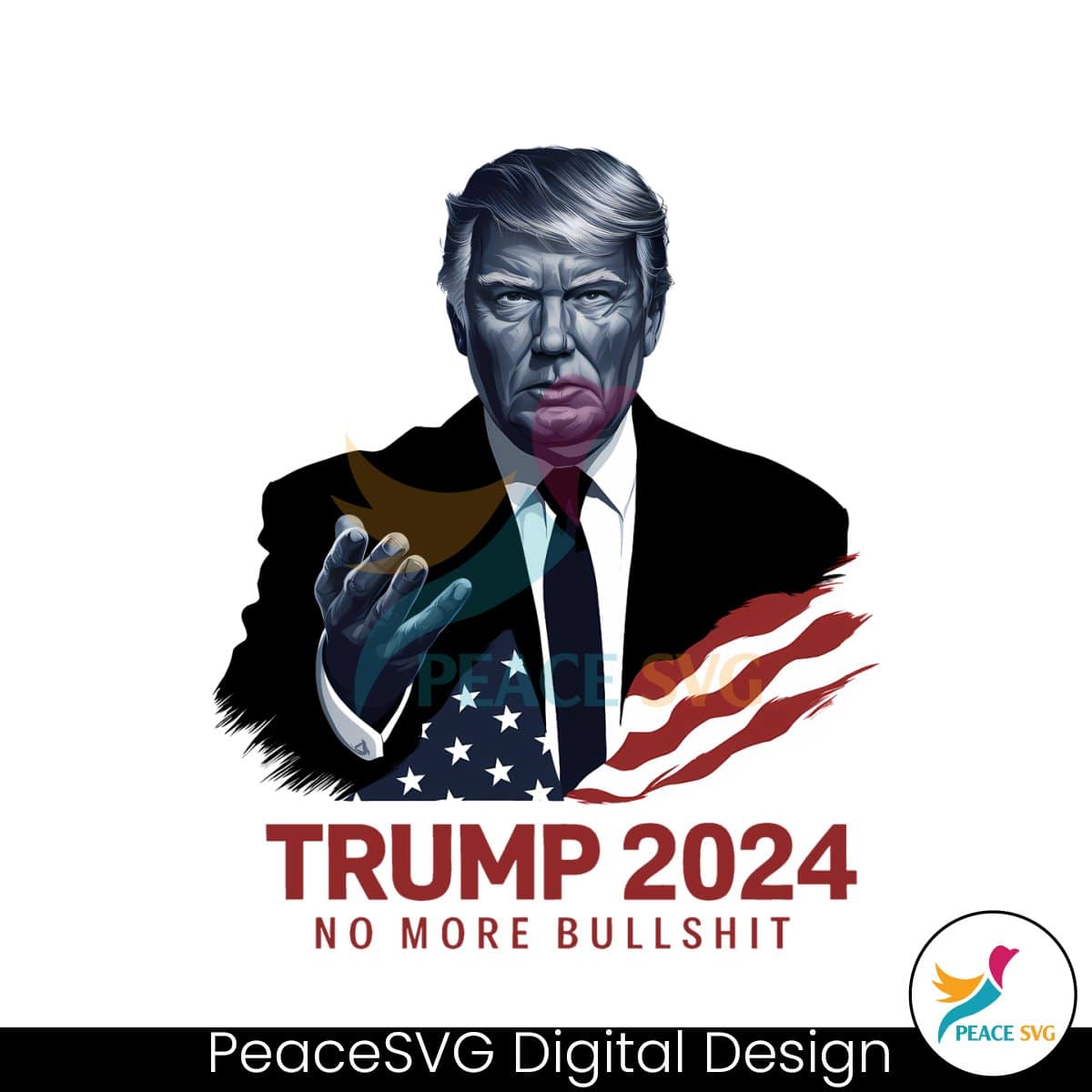 thumbnail image 2 of Trump Vance 2024 No More Bullshit Double Sided Car Flag – 12x18, Polyester, Blue Nylon 2 of 4