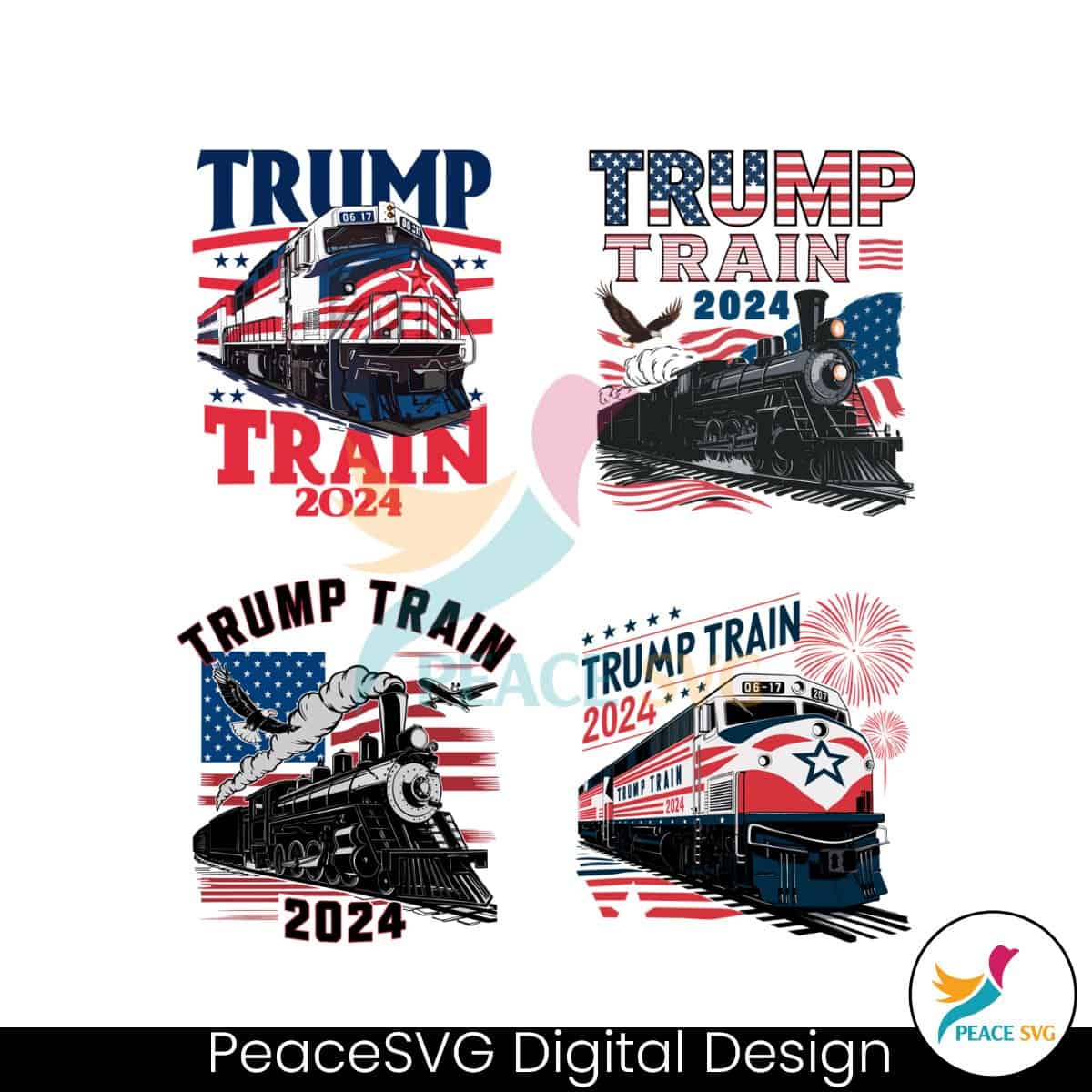 Retro Trump Train 2024 4th Of July SVG Bundle Files for Cricut » PeaceSVG