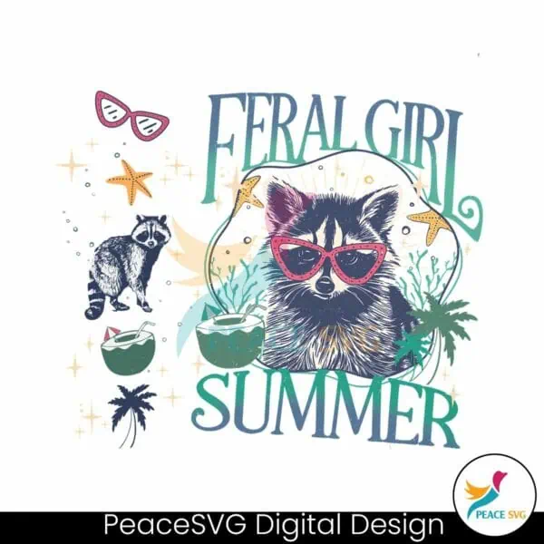 feral-girl-summer-raccoon-sea-vibe-png