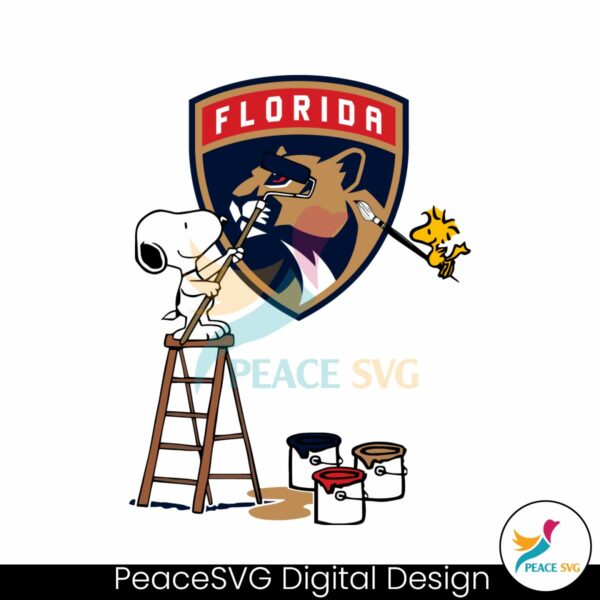 snoopy-and-woodstock-painting-panthers-logo-svg